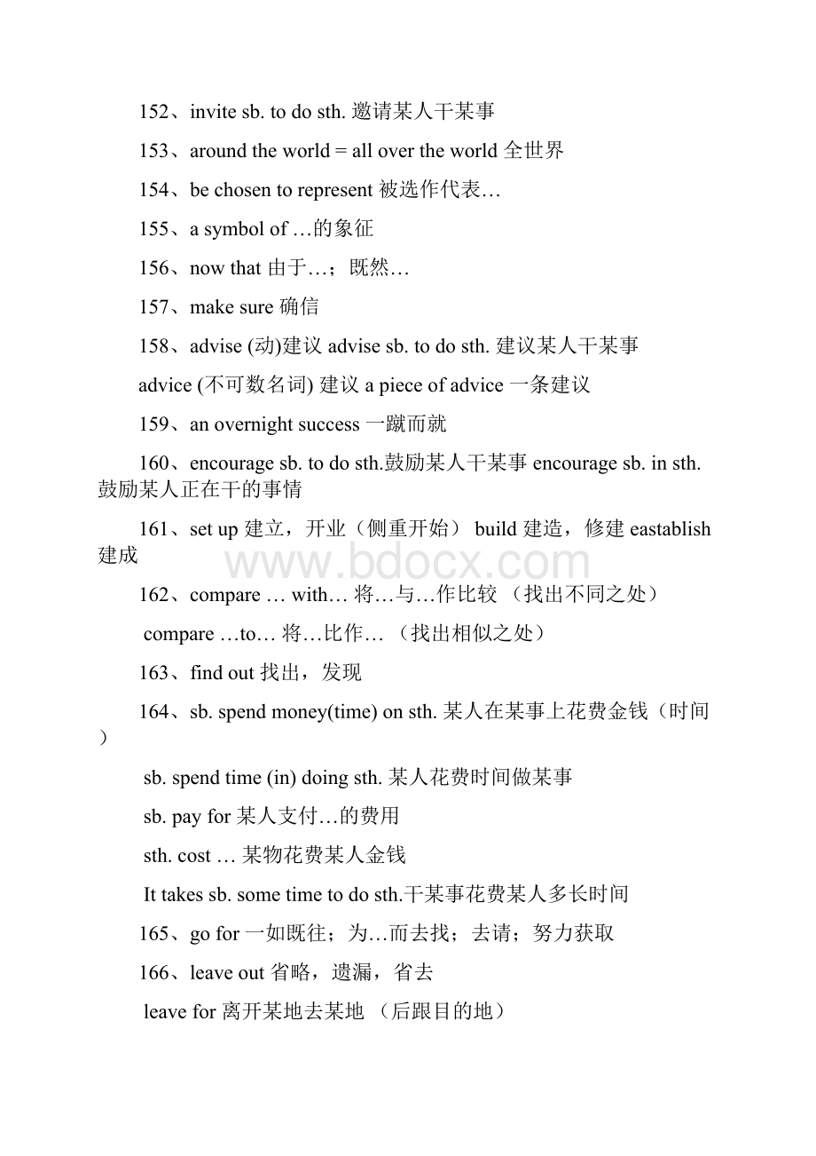 外研版初中英语重点短语词汇典型句型总结.docx_第2页