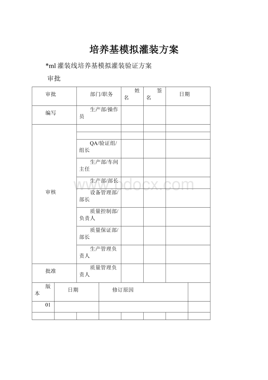 培养基模拟灌装方案.docx