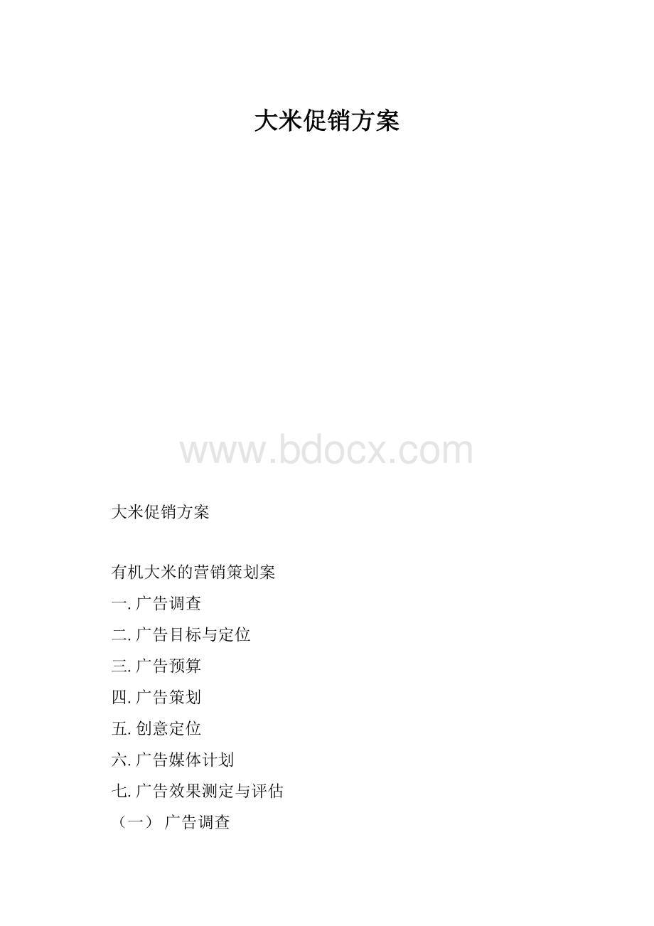 大米促销方案.docx