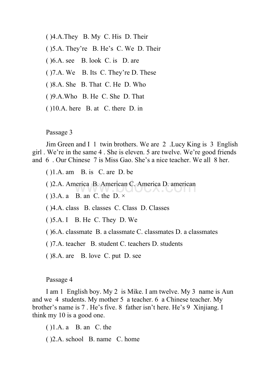 七年级完形填空专题强化训练100题.docx_第2页