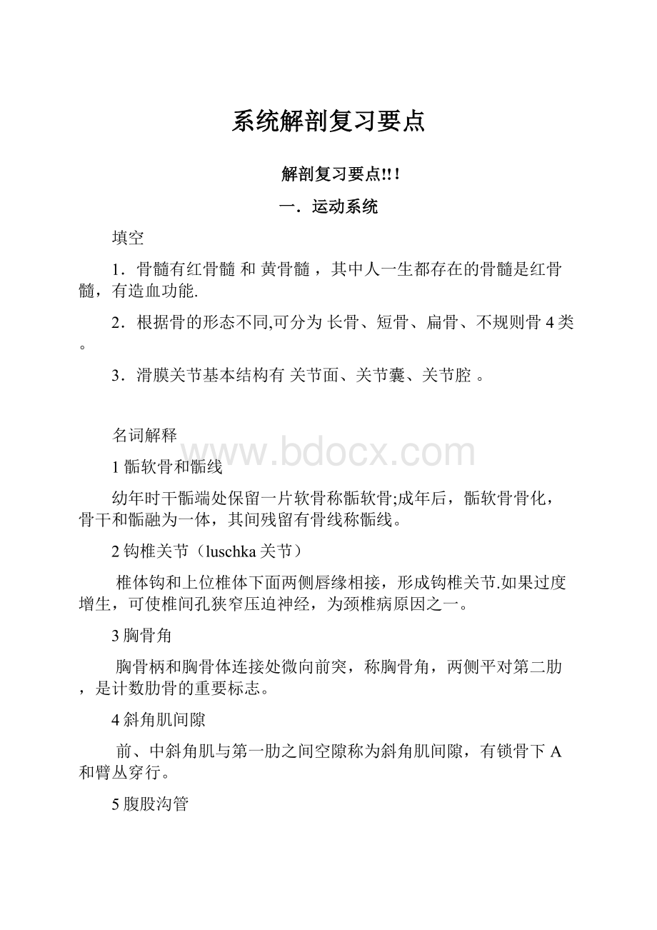 系统解剖复习要点.docx