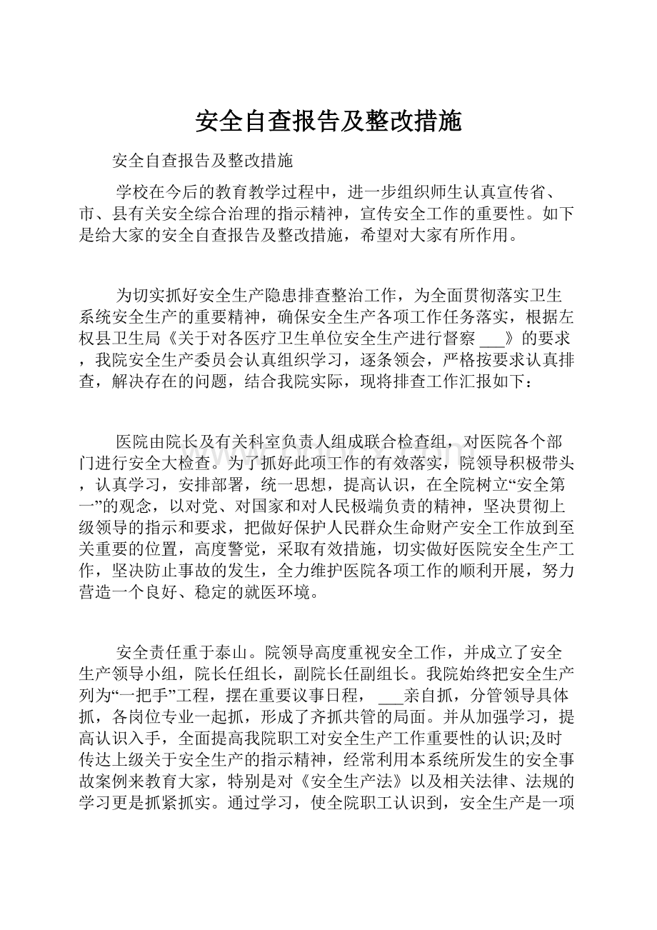 安全自查报告及整改措施.docx