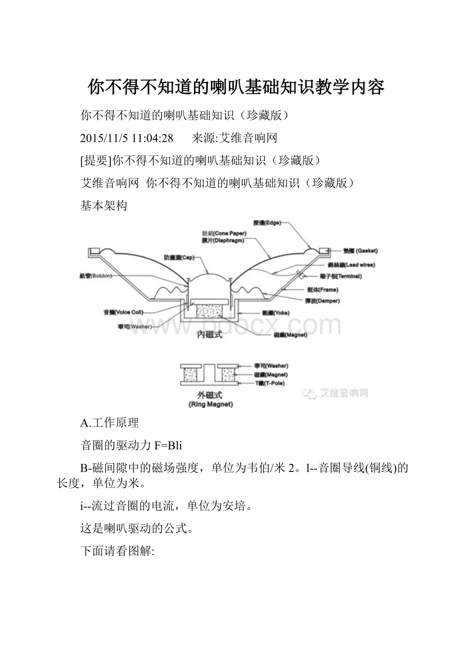 你不得不知道的喇叭基础知识教学内容.docx