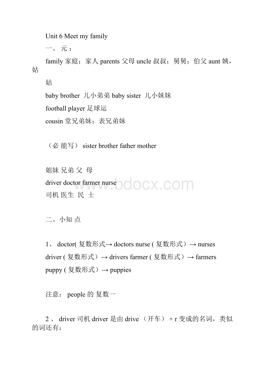 人教版四年级英语上册unit6讲义知识点归纳与练习doc.docx_第3页