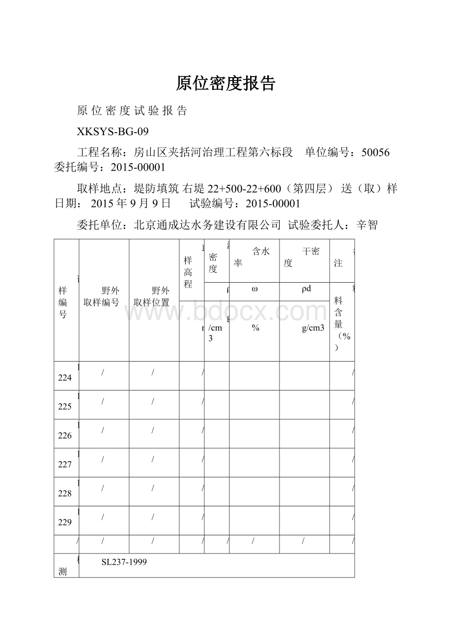 原位密度报告.docx