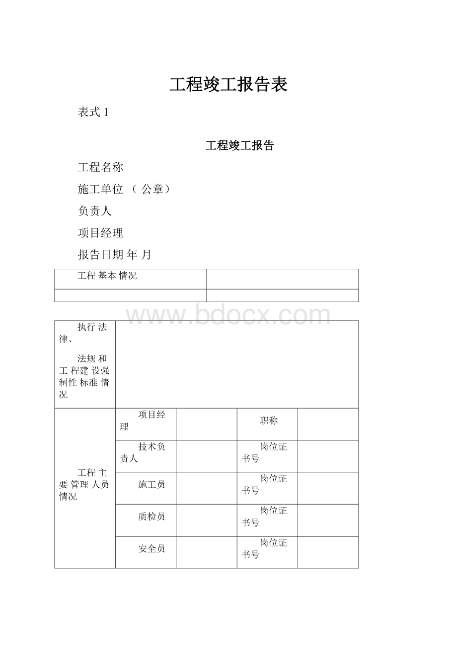 工程竣工报告表.docx