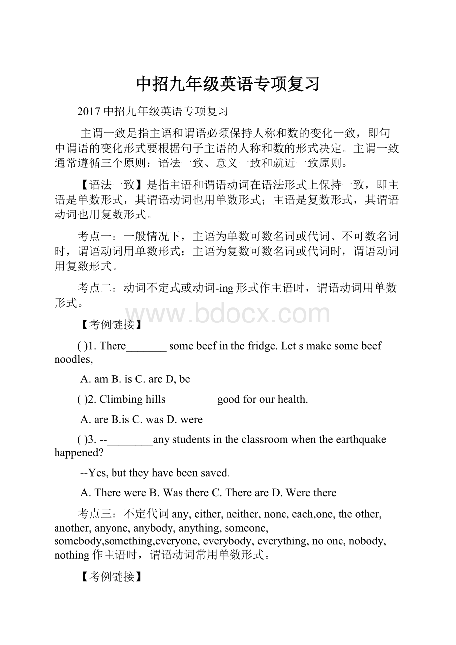 中招九年级英语专项复习.docx_第1页