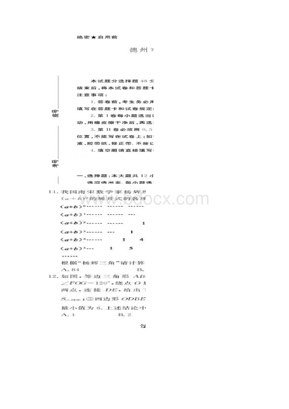 山东德州中考数学题附详细解析.docx_第2页