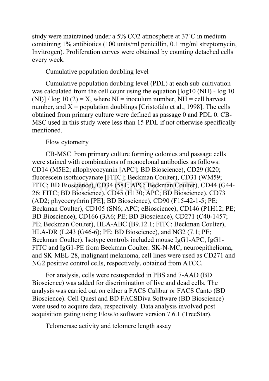 三种干细胞的比较Isolation and Characterization of Mesenchymal Stem 2.docx_第2页