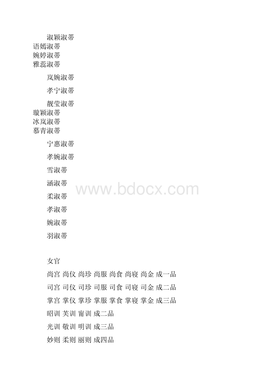 公主 嫔妃等级 以及宫殿名称.docx_第2页