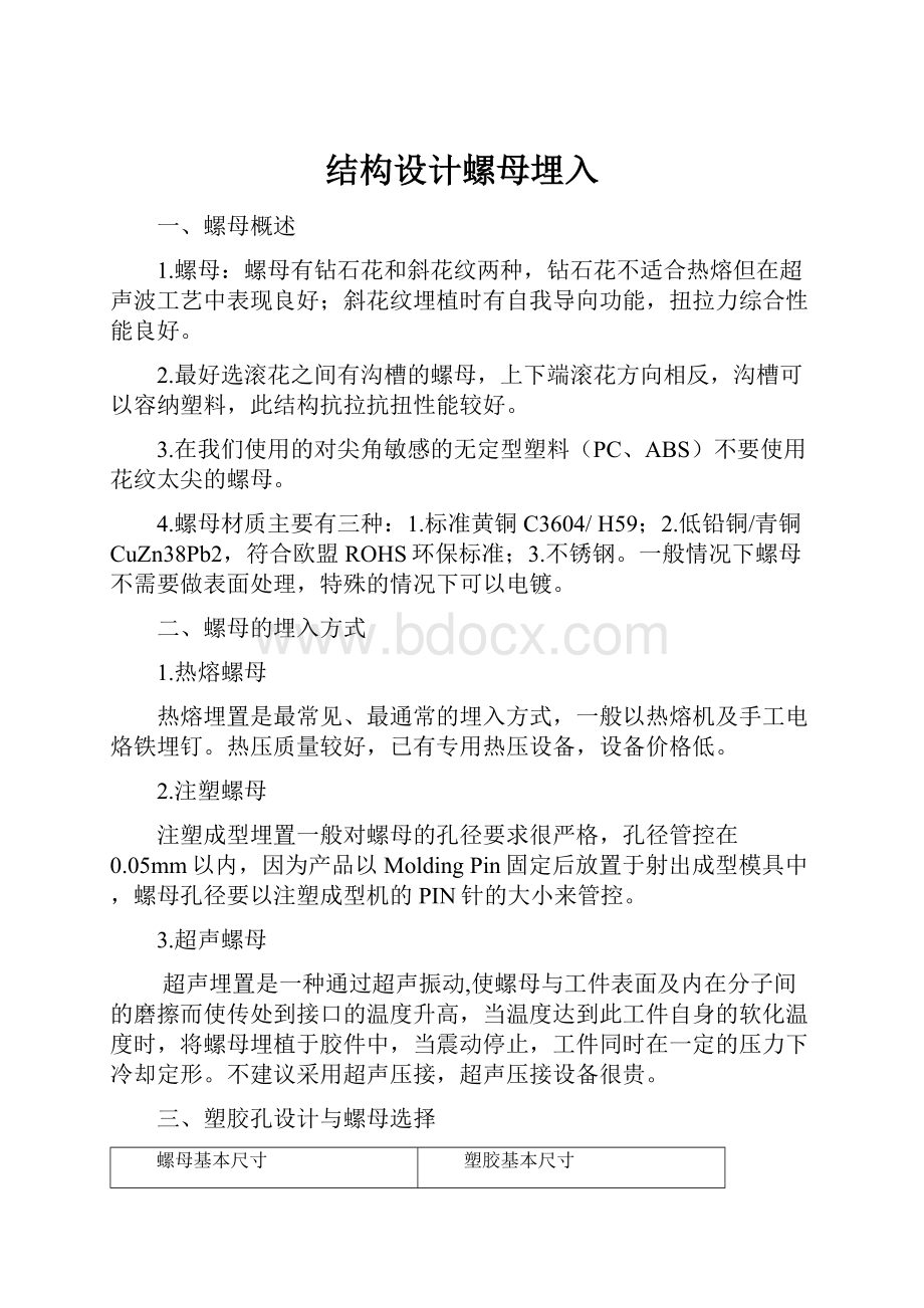 结构设计螺母埋入.docx