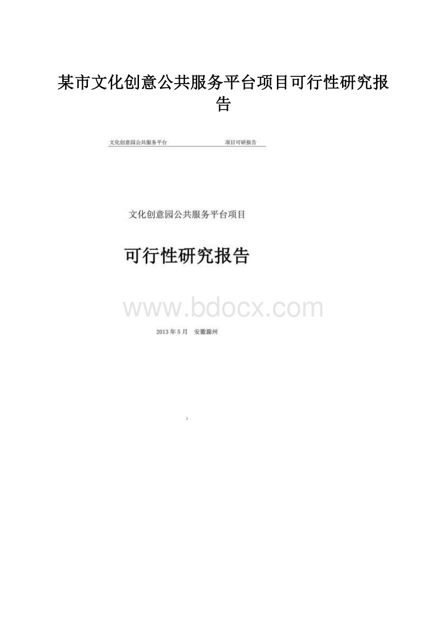 某市文化创意公共服务平台项目可行性研究报告.docx