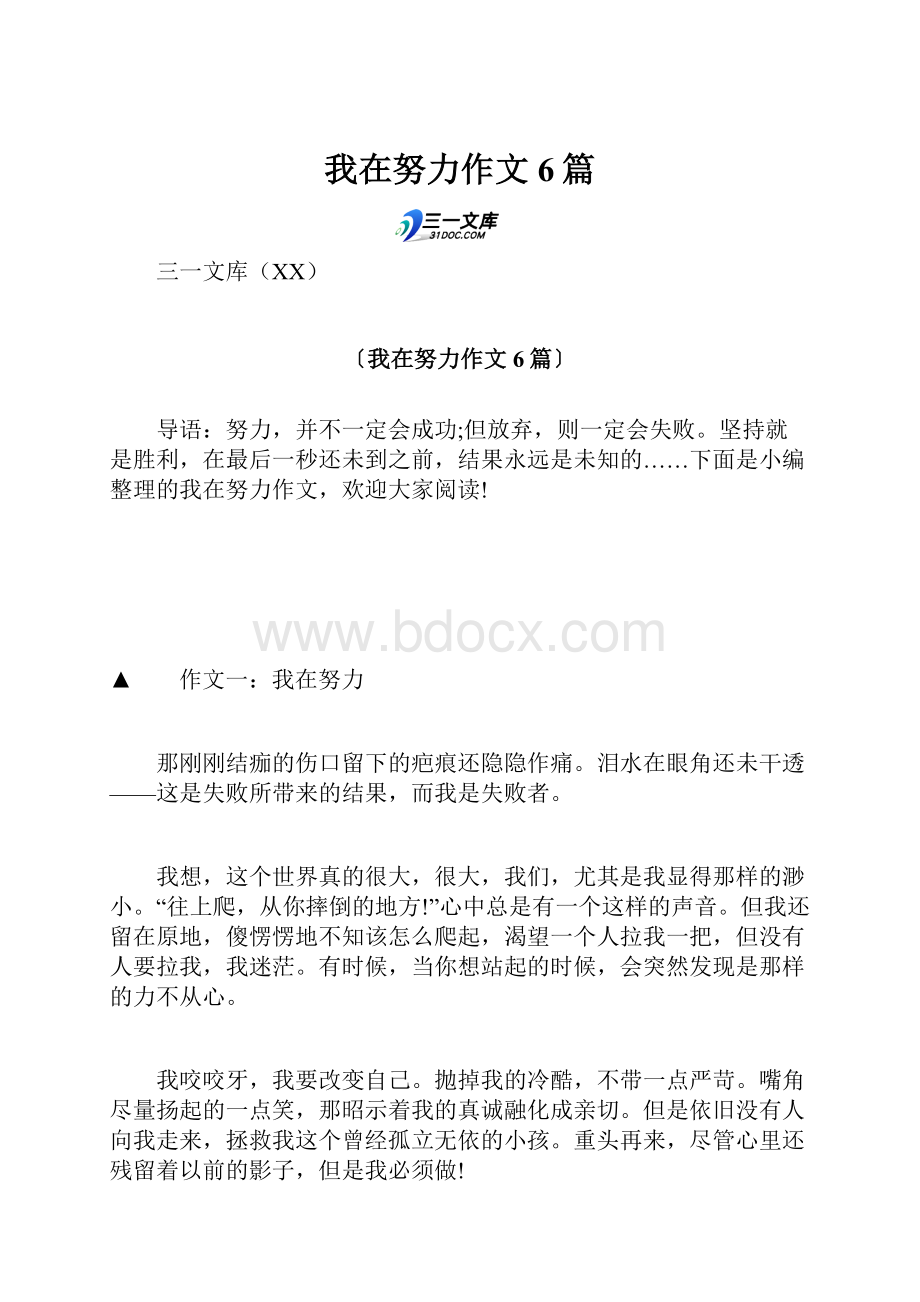 我在努力作文6篇.docx_第1页