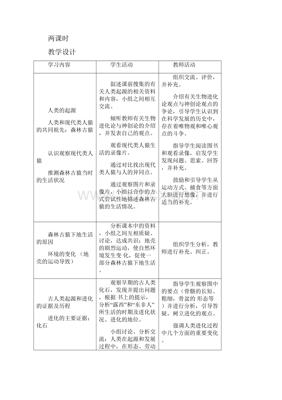 完整升级版新课标人教版七年级生物下册全册教案.docx_第2页