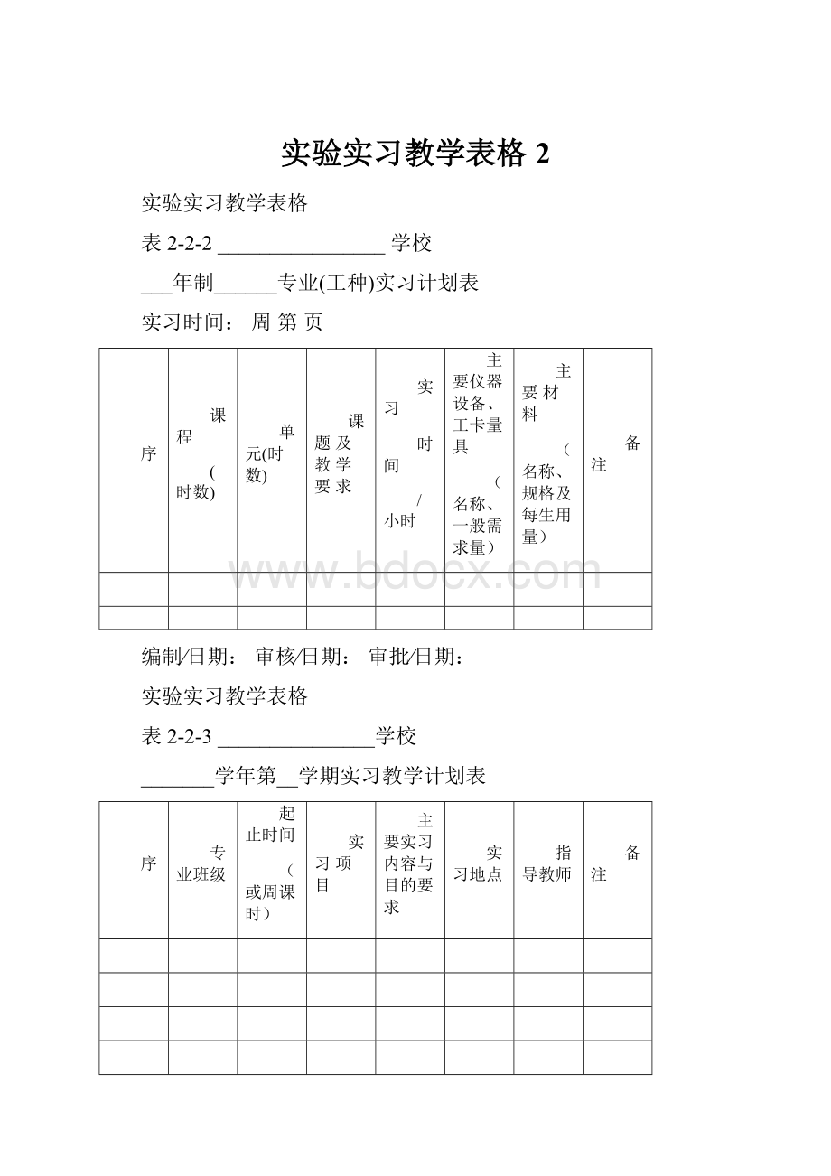 实验实习教学表格2.docx