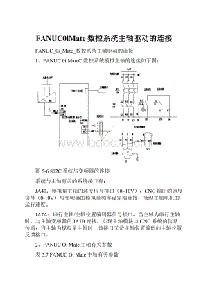 FANUC0iMate数控系统主轴驱动的连接.docx