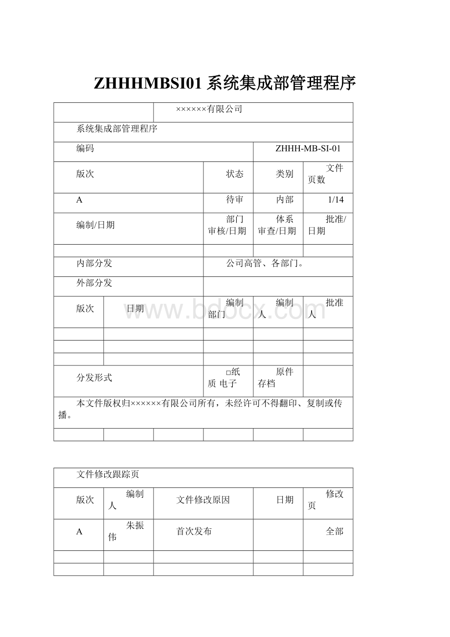 ZHHHMBSI01系统集成部管理程序.docx