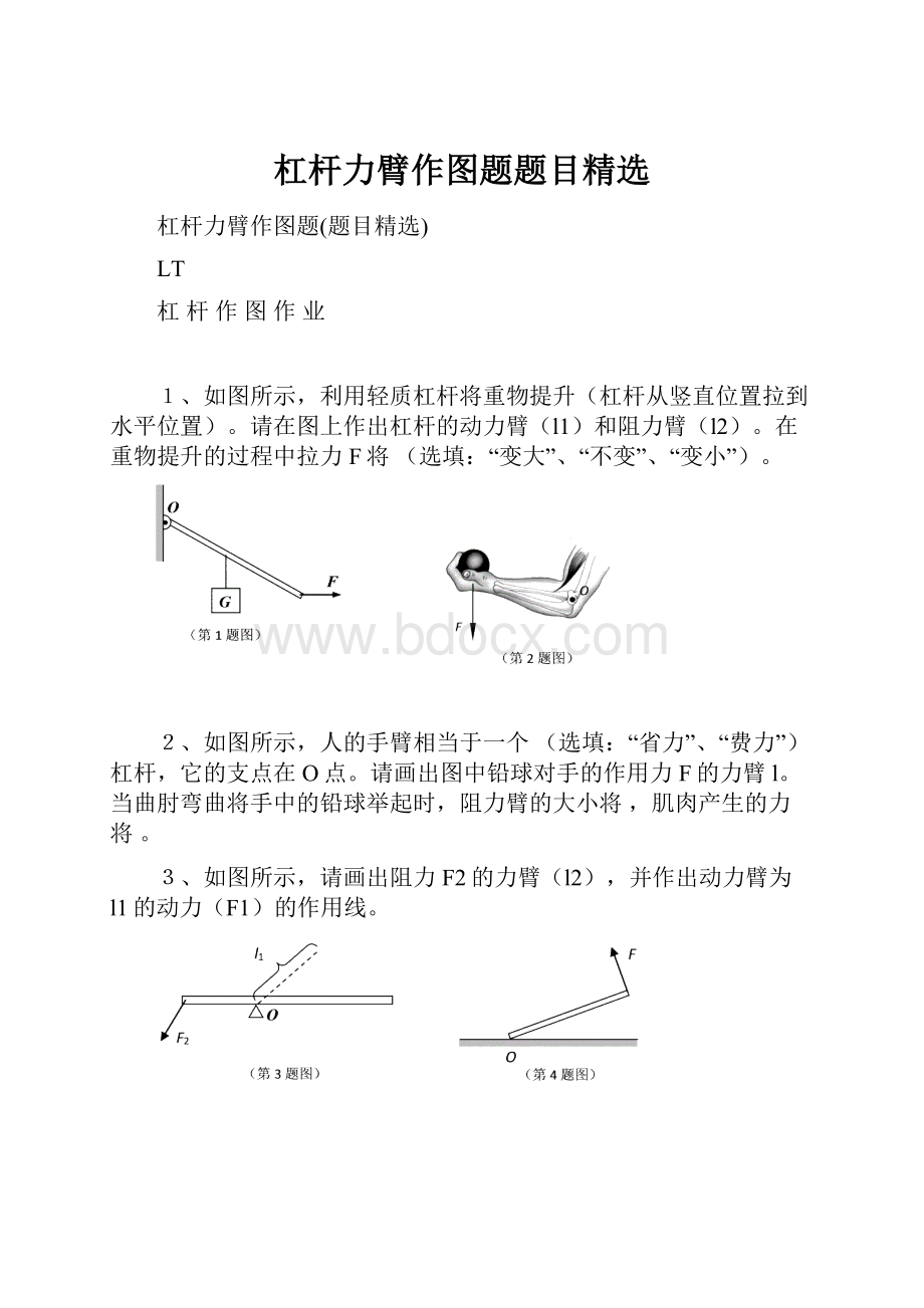 杠杆力臂作图题题目精选.docx