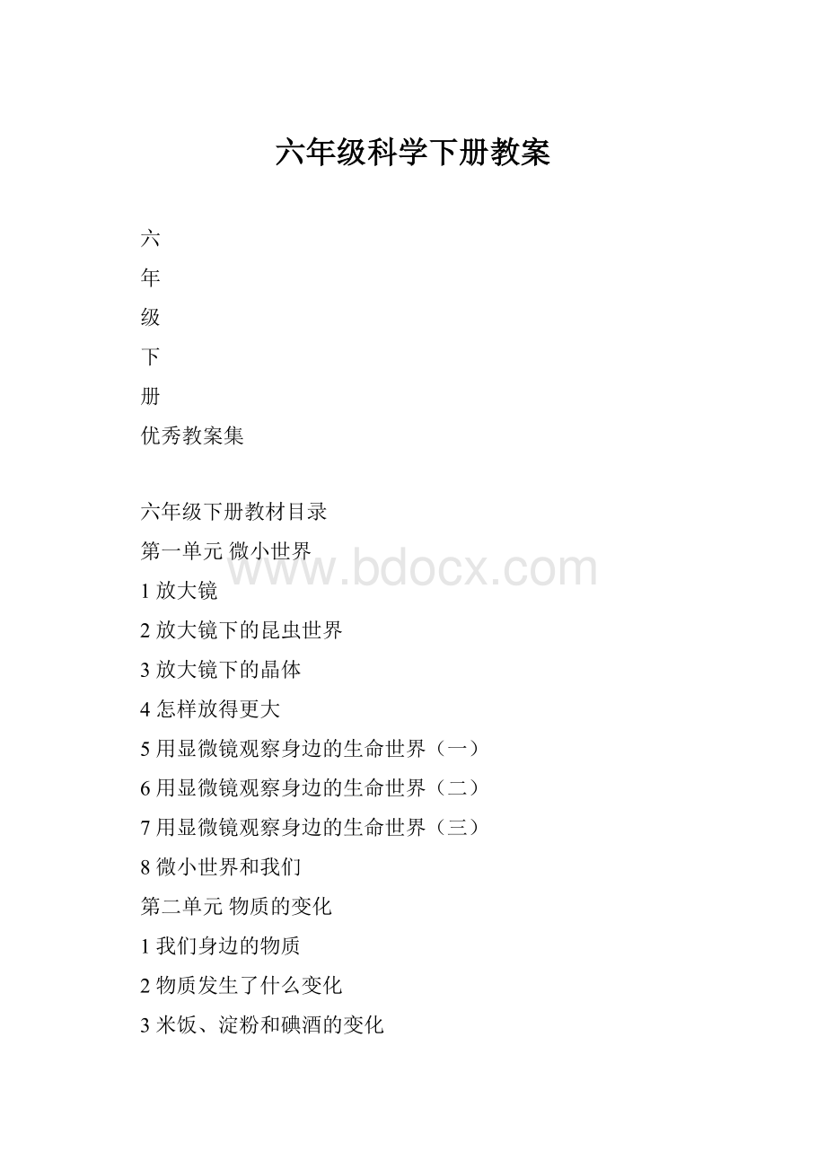 六年级科学下册教案.docx