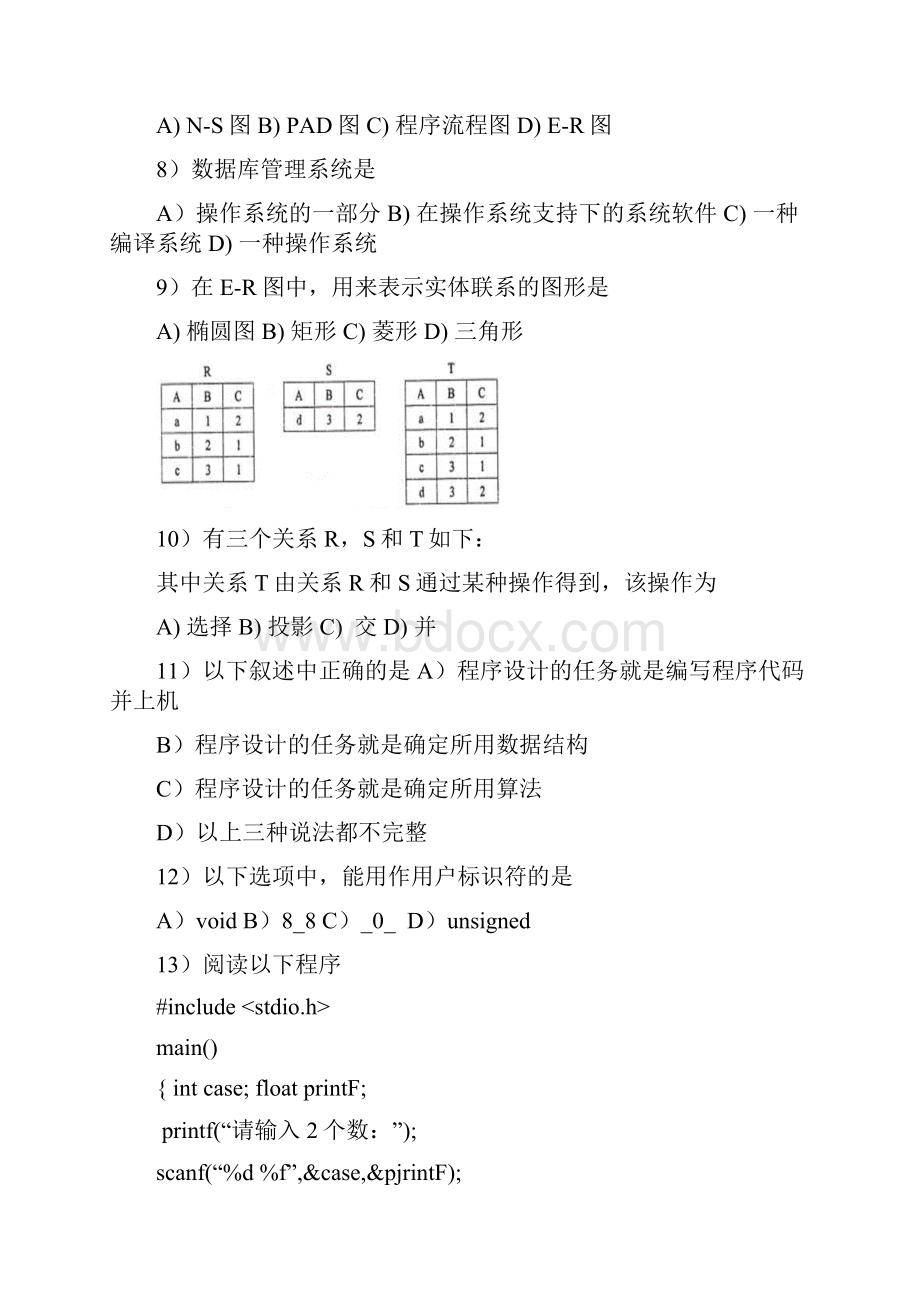 0609国家计算机二级C语言笔试真题和答案.docx_第2页