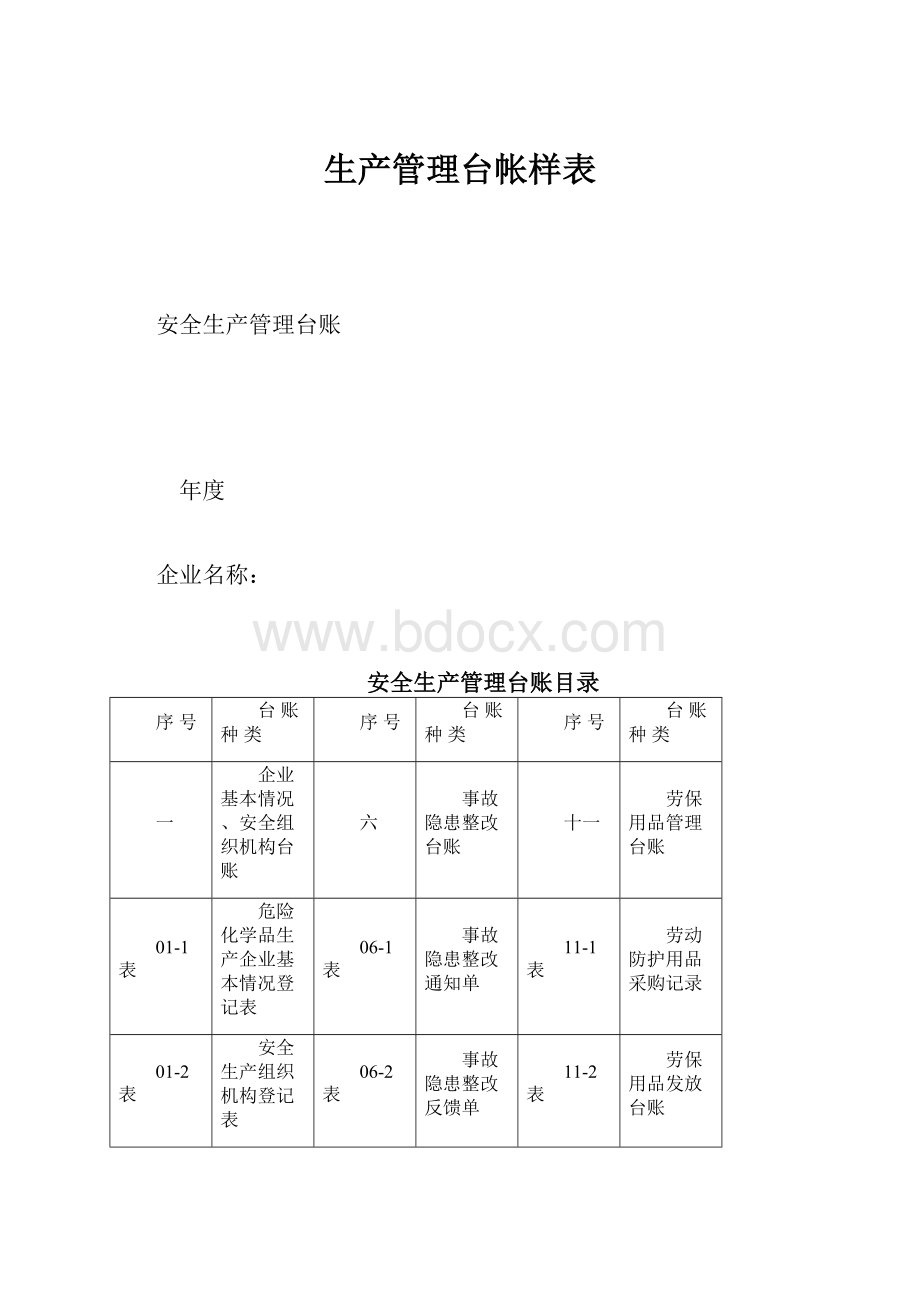 生产管理台帐样表.docx