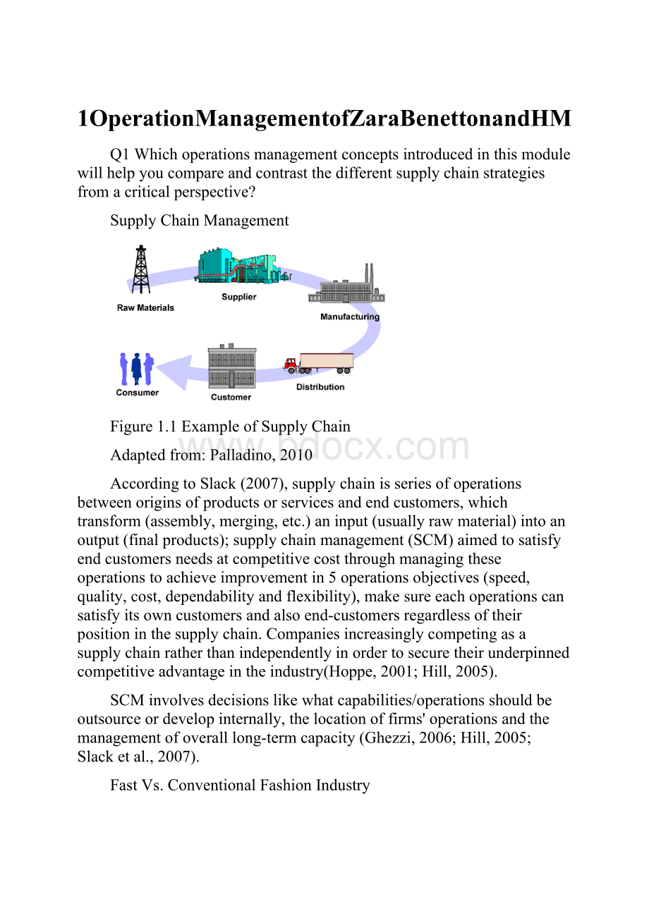 1OperationManagementofZaraBenettonandHM.docx