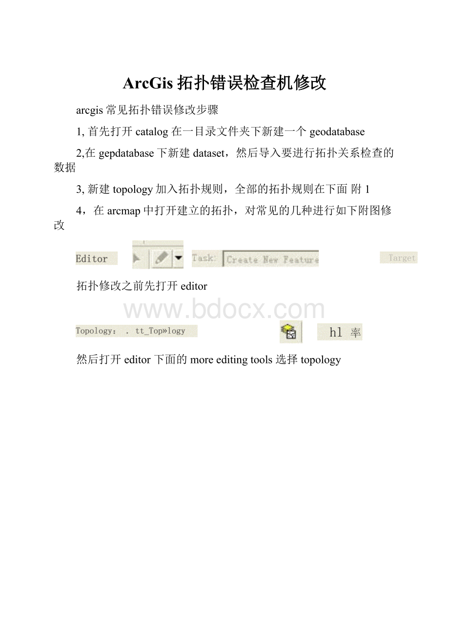 ArcGis拓扑错误检查机修改.docx