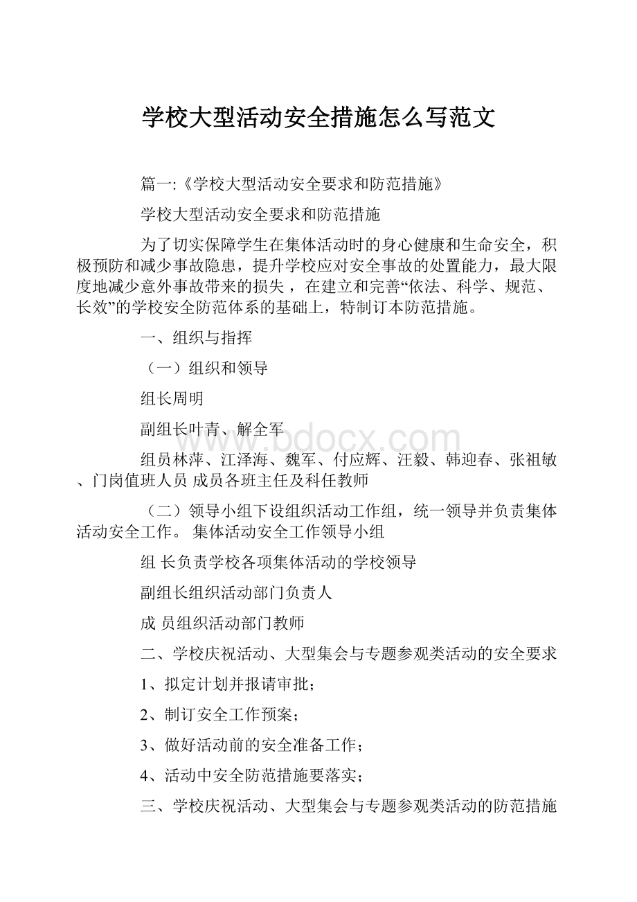 学校大型活动安全措施怎么写范文.docx