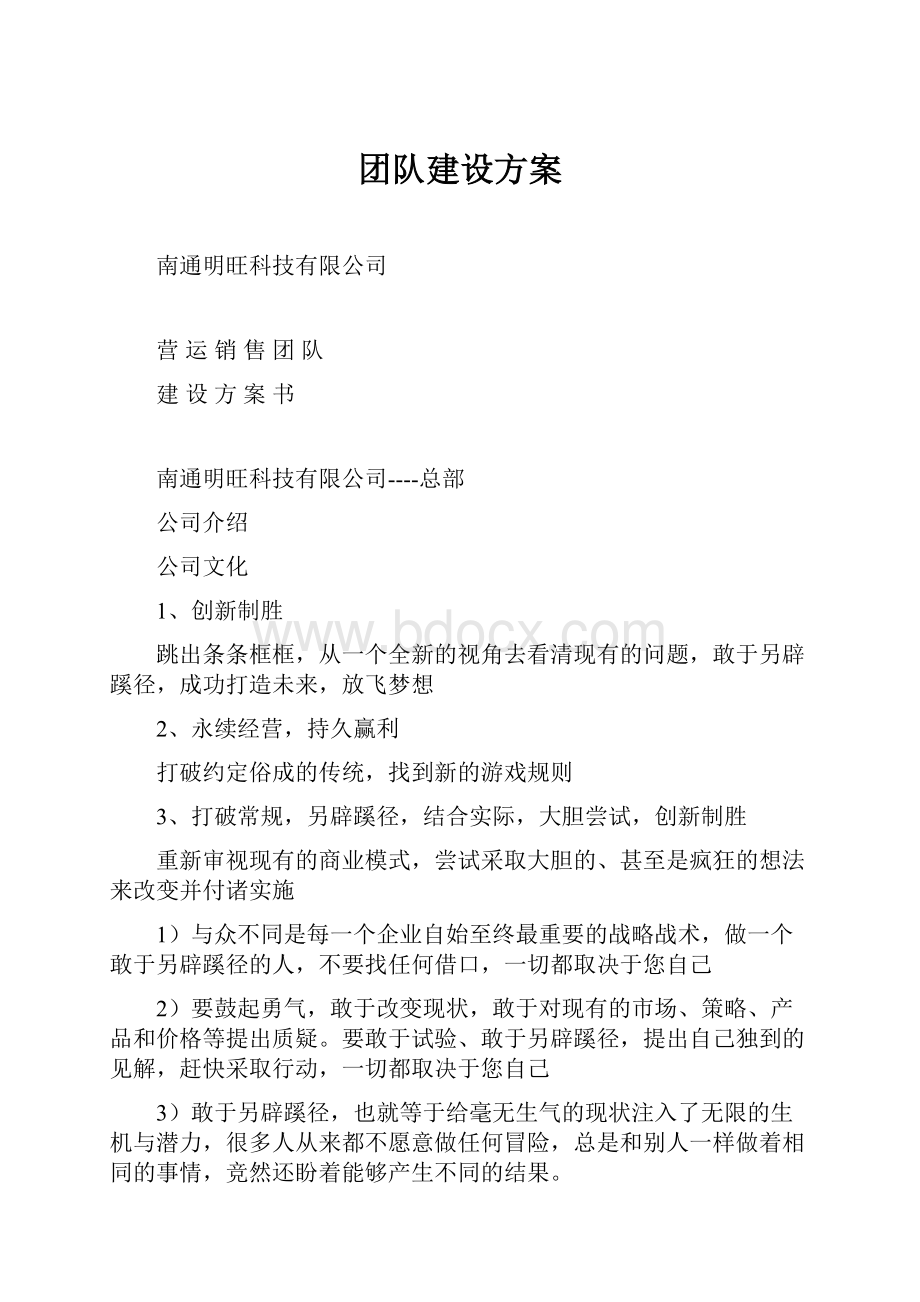 团队建设方案.docx_第1页