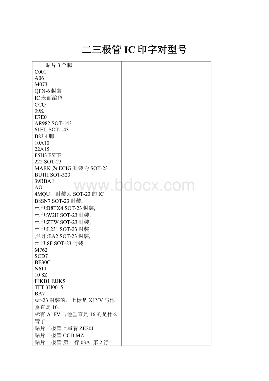 二三极管IC印字对型号.docx_第1页