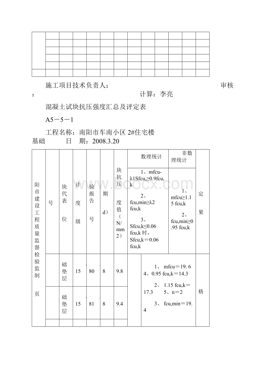 混凝土试块抗压强度汇总表.docx_第3页