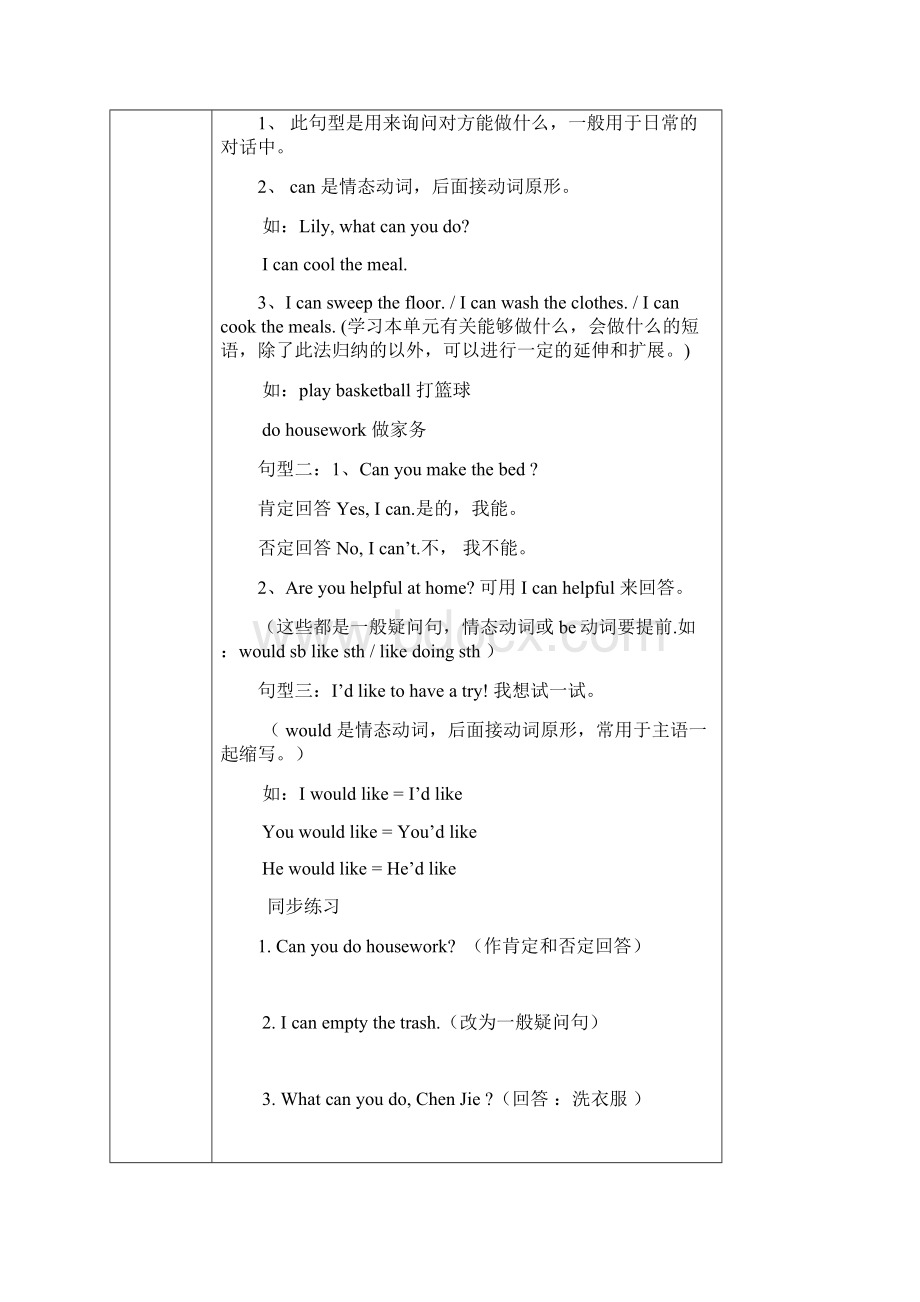 小学英语五年级上册Unit 4复习.docx_第3页