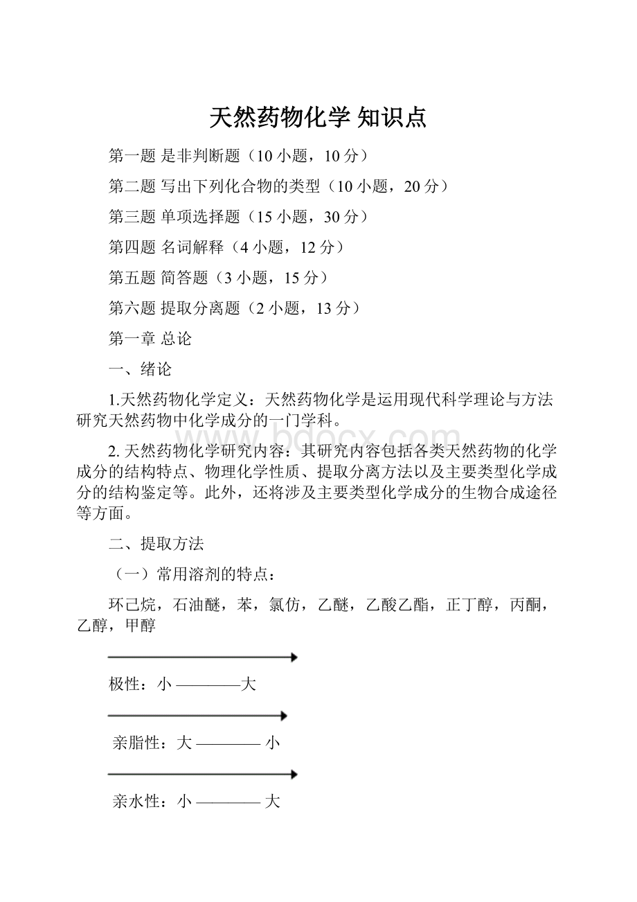 天然药物化学 知识点.docx