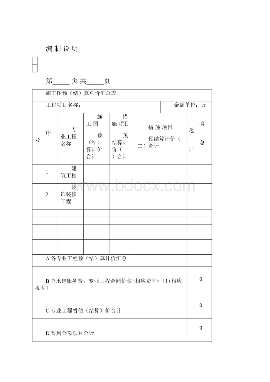 施工图预算表格.docx_第2页