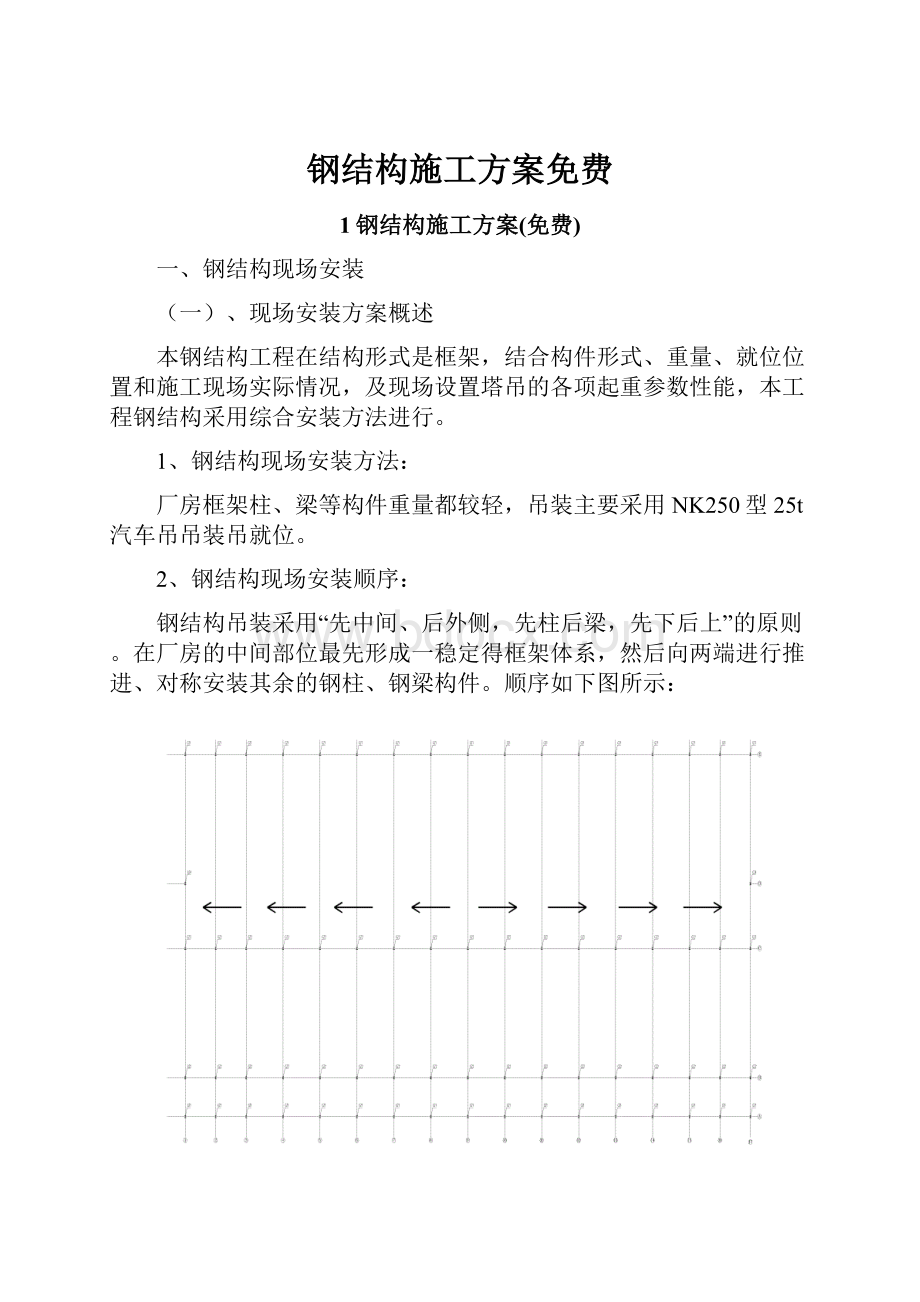 钢结构施工方案免费.docx