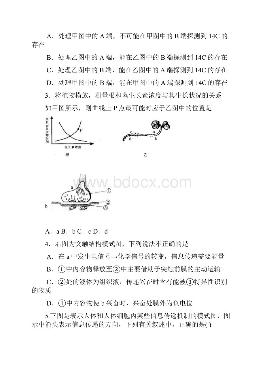 高中生物必修3第一章到第三章检测题2.docx_第2页