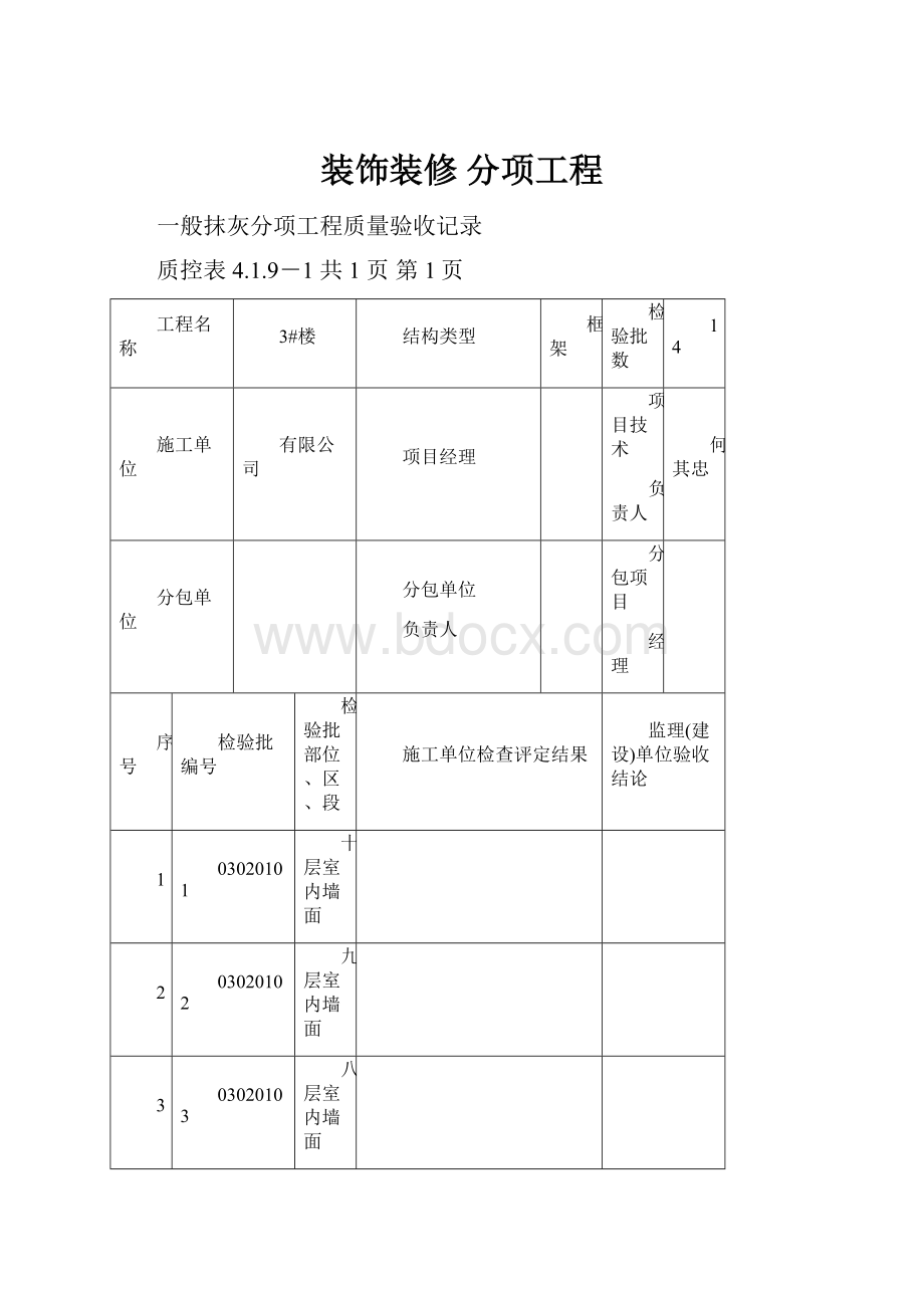 装饰装修 分项工程.docx_第1页