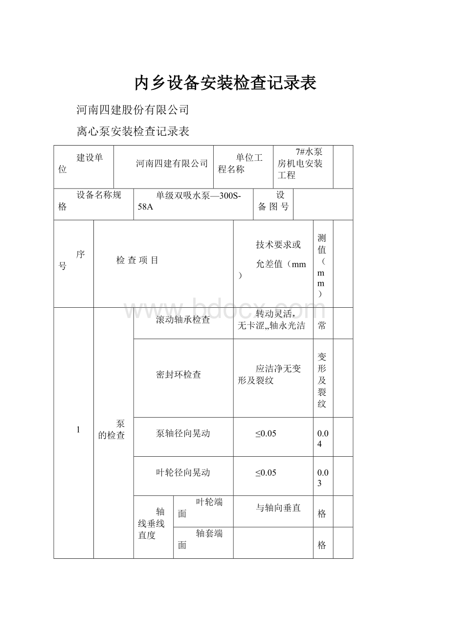 内乡设备安装检查记录表.docx