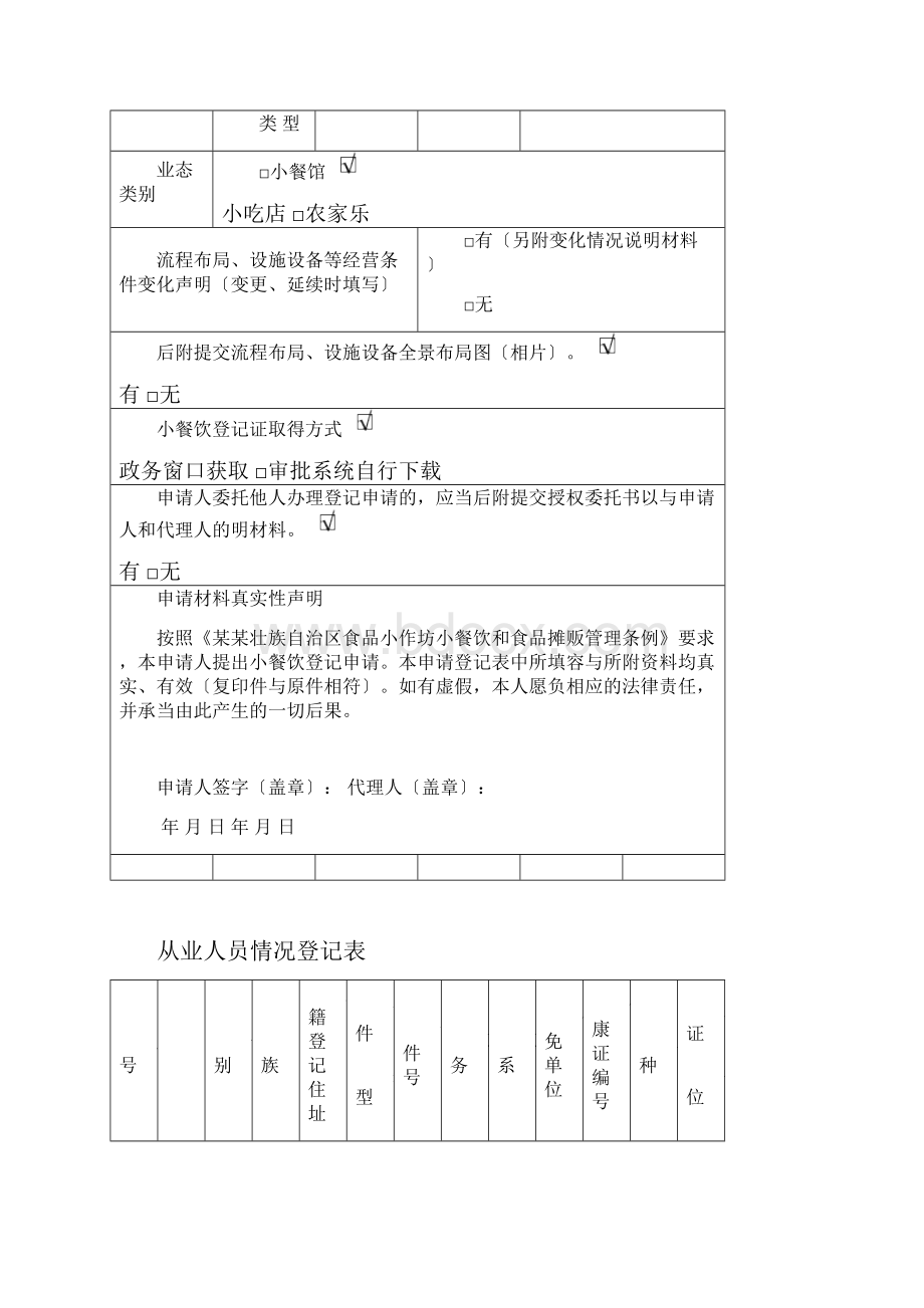 小餐饮登记新办申请表格实用模板.docx_第3页