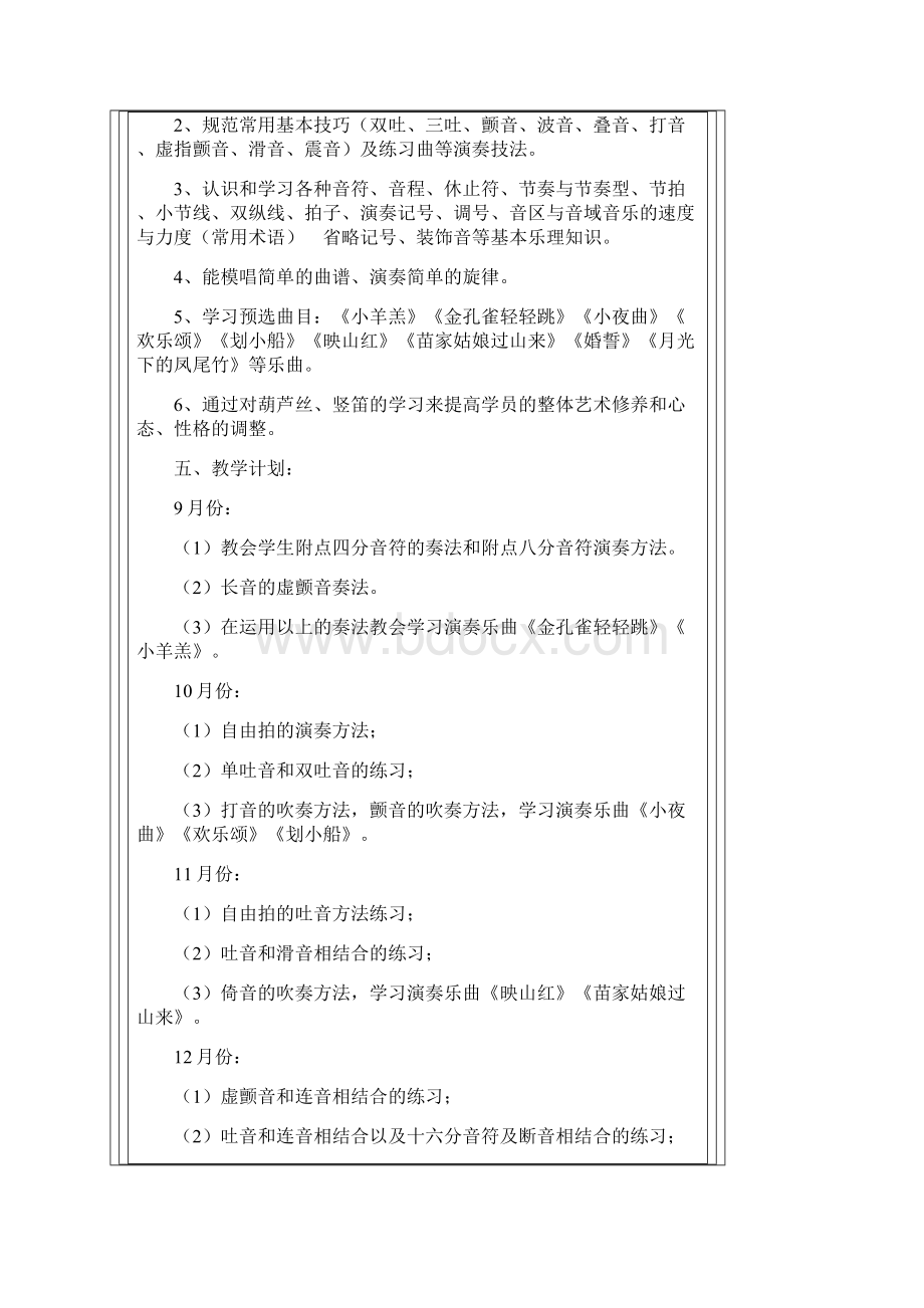 葫芦丝课程教学计划.docx_第2页