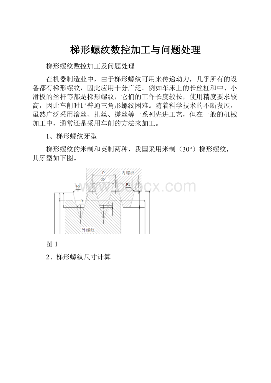 梯形螺纹数控加工与问题处理.docx_第1页