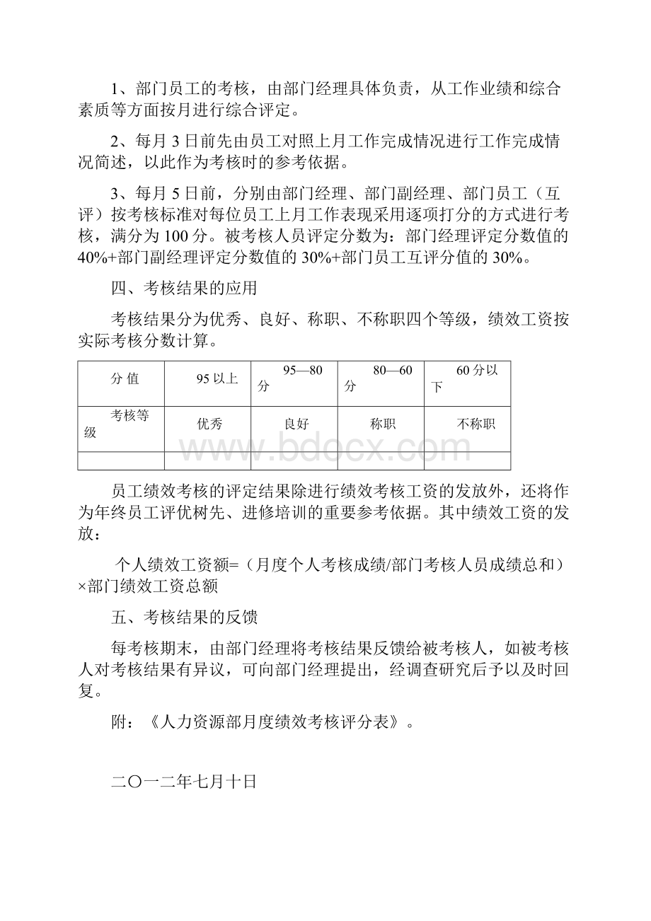 人力资源部员工绩效考核办法.docx_第2页