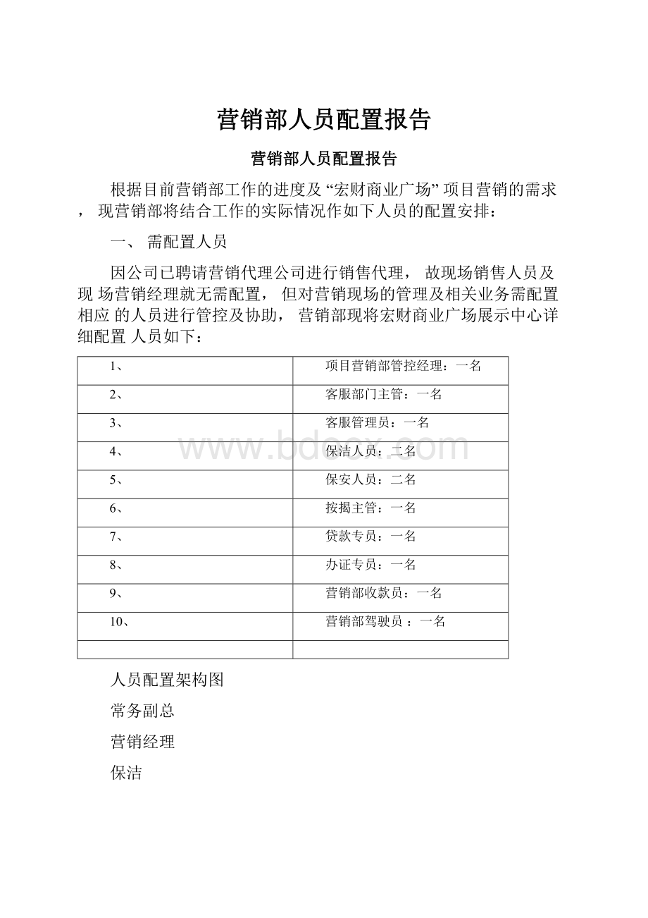 营销部人员配置报告.docx