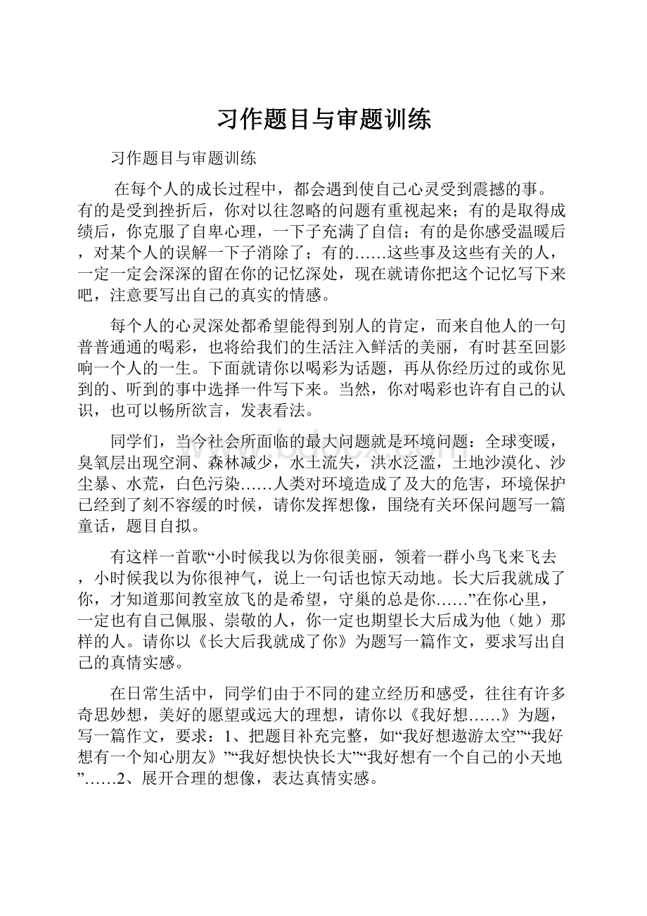 习作题目与审题训练.docx