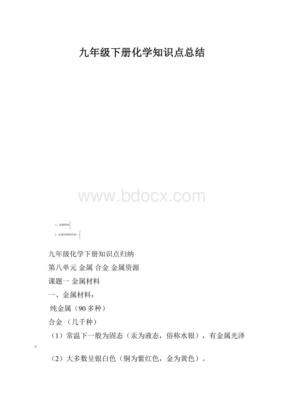 九年级下册化学知识点总结.docx