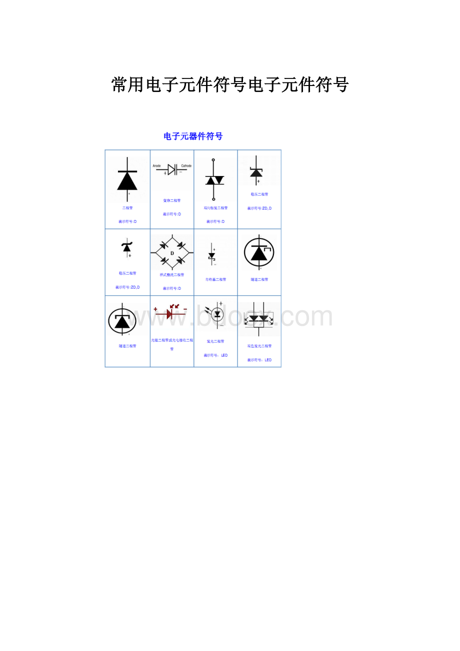 常用电子元件符号电子元件符号.docx_第1页