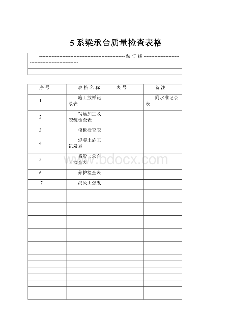 5系梁承台质量检查表格.docx_第1页