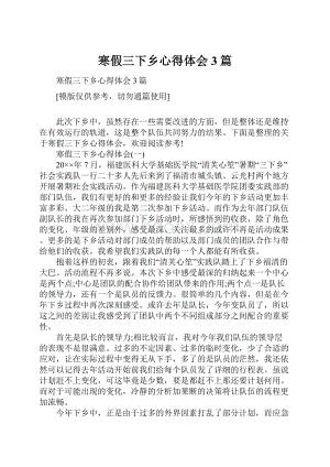 寒假三下乡心得体会3篇.docx