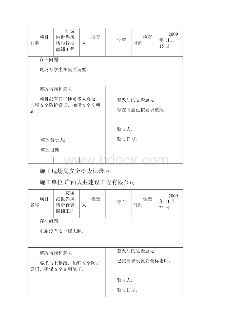 施工现场周安全检查记录表3 小路版本的.docx_第3页