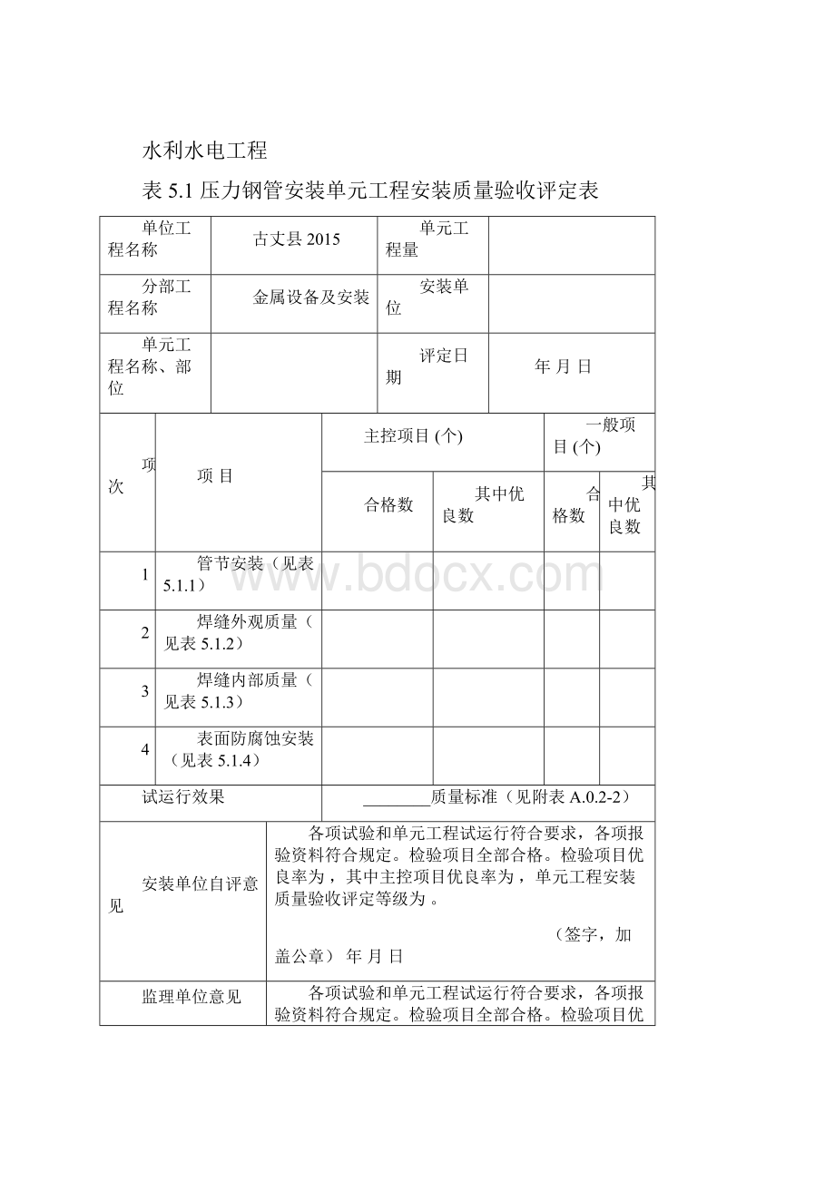 金属结构工程质量评定表.docx_第2页